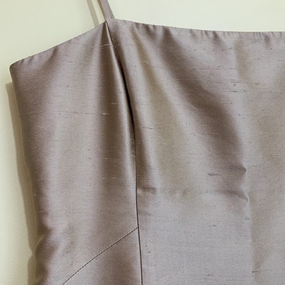 BCBGMaxAzria Cocktail Raw Silk Fully Lined Zip Spaghetti Strap Sheath Dress 10 - Picture 7 of 17